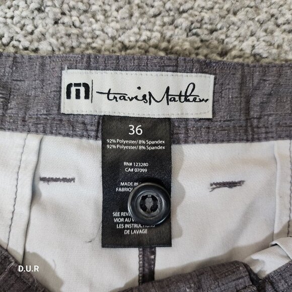 Travis Mathew Golf Shorts Mens 36X10 Gray Flat Front Lightweight Stretch‎ Casual - Picture 5 of 11